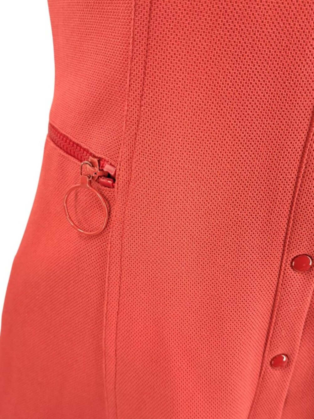 Akris Punto Red Ponte Knit Sleeveless Fit & Flare Dress Size 2 Career Snap - Picture 11 of 12